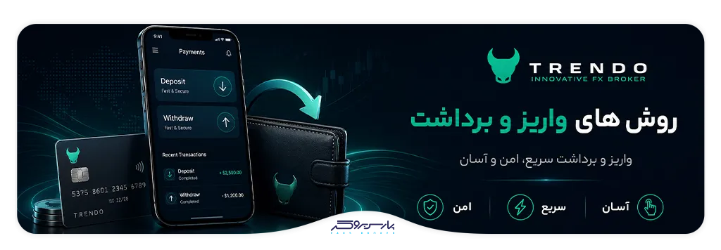 تصویر روشهای واریز و برداشت Trendo