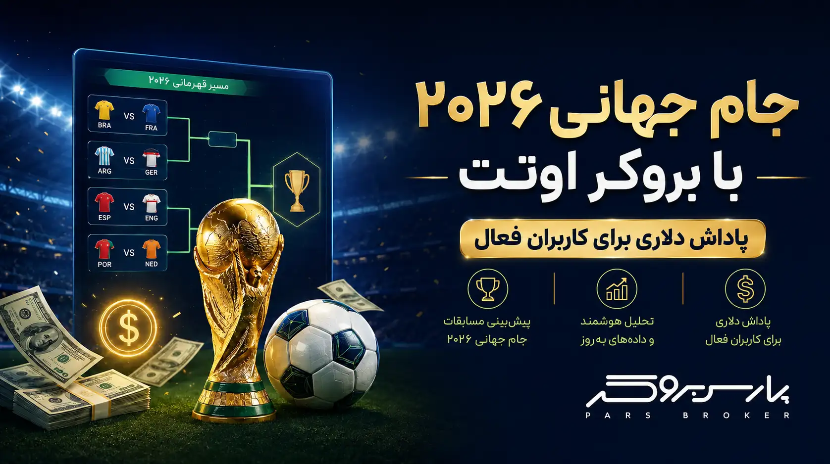 کمپین جام جهانی ۲۰۲۶ اوتت برای پیشبینی مسابقات و دریافت اعتبار معاملاتی